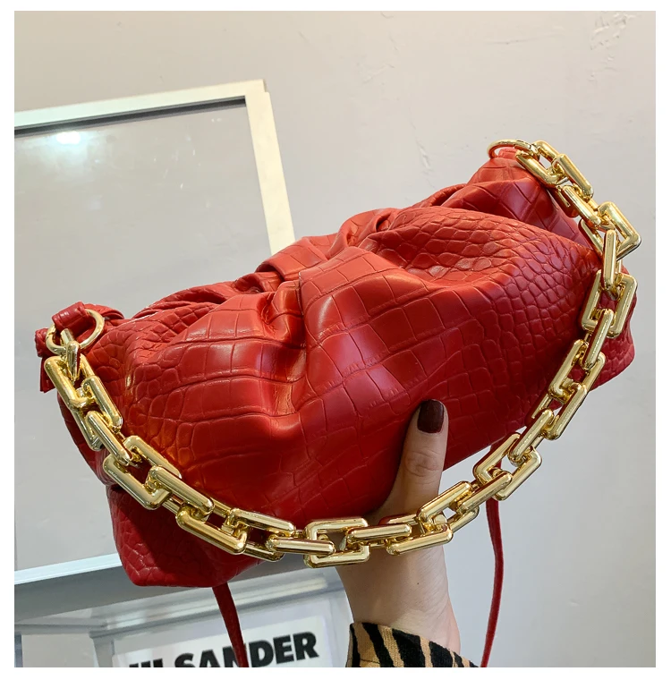 

2021 fashion unique irregular fold cloud clutch handbags for women dumpling crossbody clip lady purses women hand bags, Brown/black/yellow/white/green/blue/orange/brown/red/beige