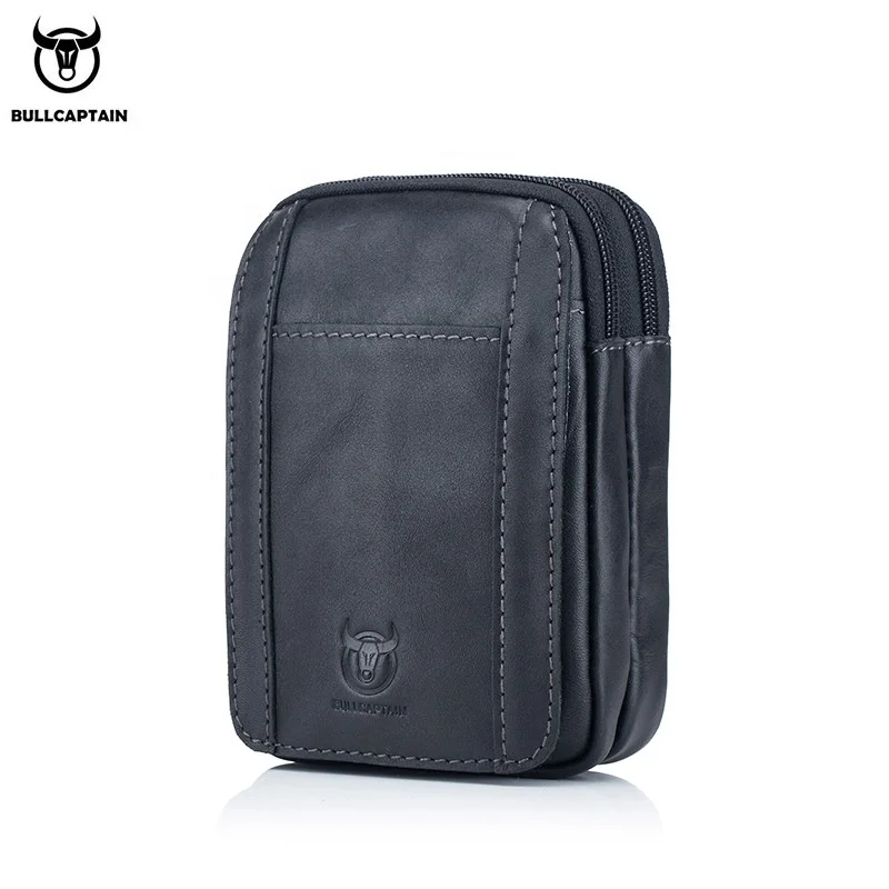 

BULLCAPTAIN Leather Men's Waist Bag Retro Travel Phone Phone Bag Small Waist Bag 013