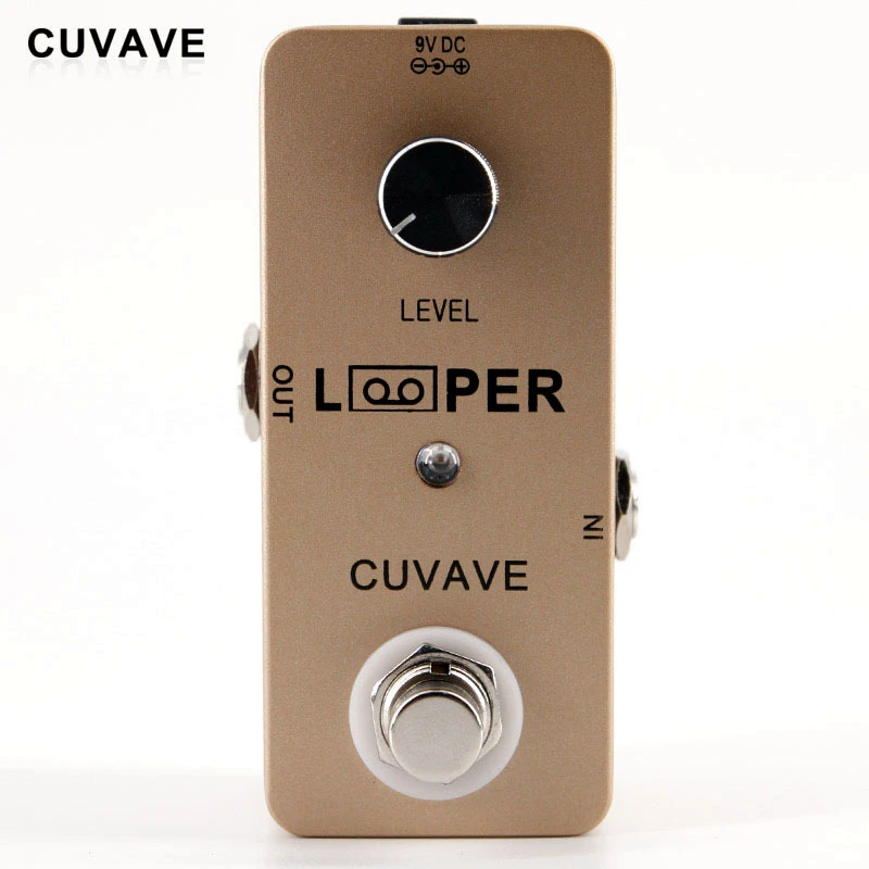 

Cuvave MINI Looper Guitar Pedal Series 5 min Loop Electric Guitar Effect Pedal True Bypass Unlimited Overdubs Guitar Parts, Gold