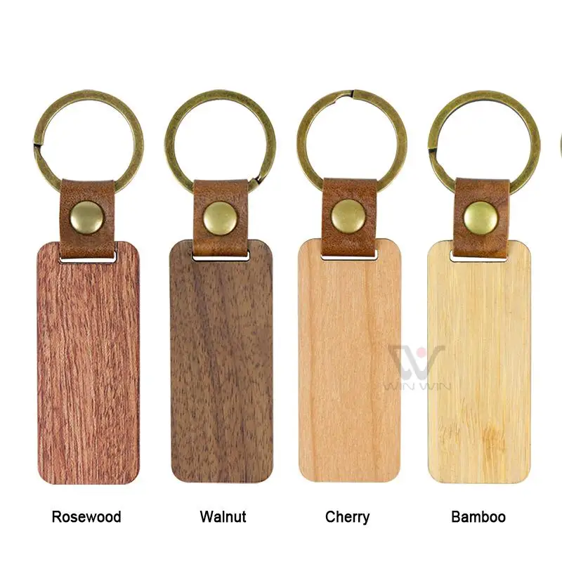 

Walnut Wood Engraving Keychains Wooden Key Chains Custom Logo Luxury Blank Wood Keychain