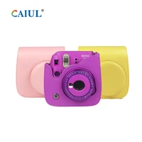 

New Design Fujifilm Instax Mini 9 Instant Film Camera Clear Purple / Pink / Yellow Case With Strap