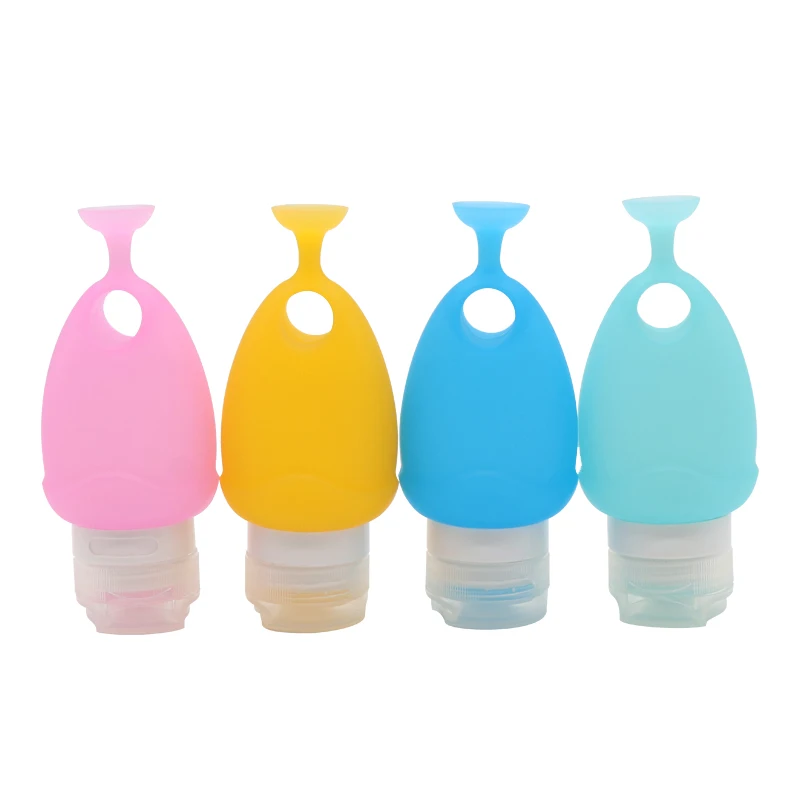 

Hot Selling Empty Refillable Outdoor Travel Squeeze BPA Free Silicone Shampoo Bottle With Sucker, Blue/green/purple/sky blue
