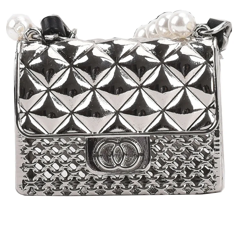 

Metal Pierced Waist Chain Bag Pearl Chain Small Waist Bag Halter Messenger Bag