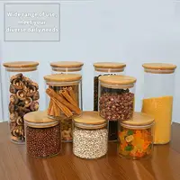 

LULA ECO FRIENDLY Glass Food Storage Jars with Airtight Bamboo Lids Honey Jam Candy Jar Kitchen Sugar Canisters
