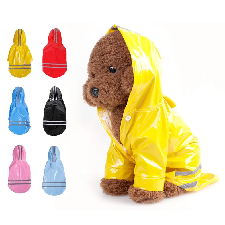 

Summer Outdoor Hooded Waterproof Reflective Puppy Pet Rain Coat