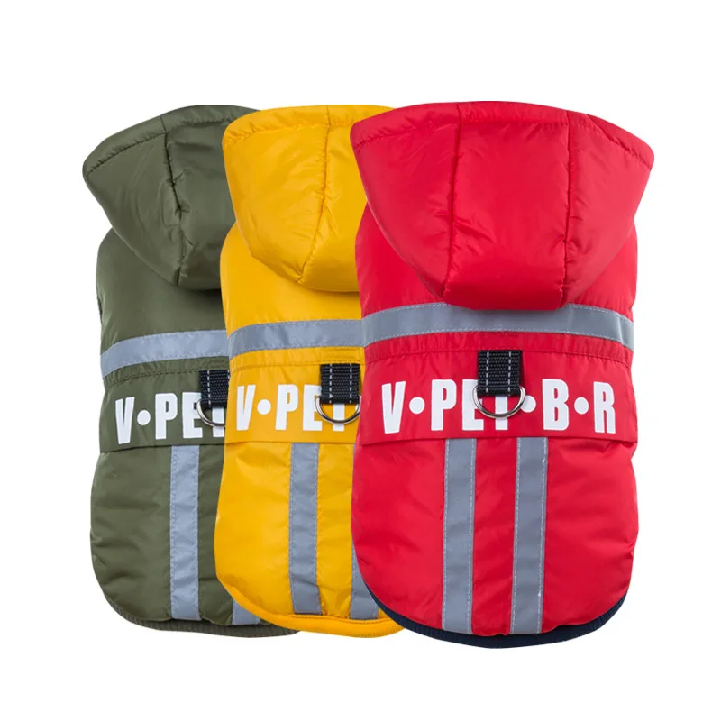 

Custom Reflective Dog Jacket Waterproof Pet Vest Winter Pet Clothes, Red/yellow/green