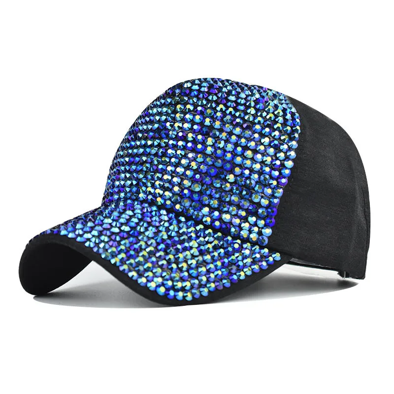

gorras Fashion match dance party shine rhinestone studded twinkle pink diamond bling women cap baseball hat