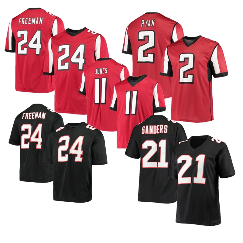 

Free Shipping Atlanta football jersey American Deion Sanders #21 Julio Jones #11 Freeman #24 jersey