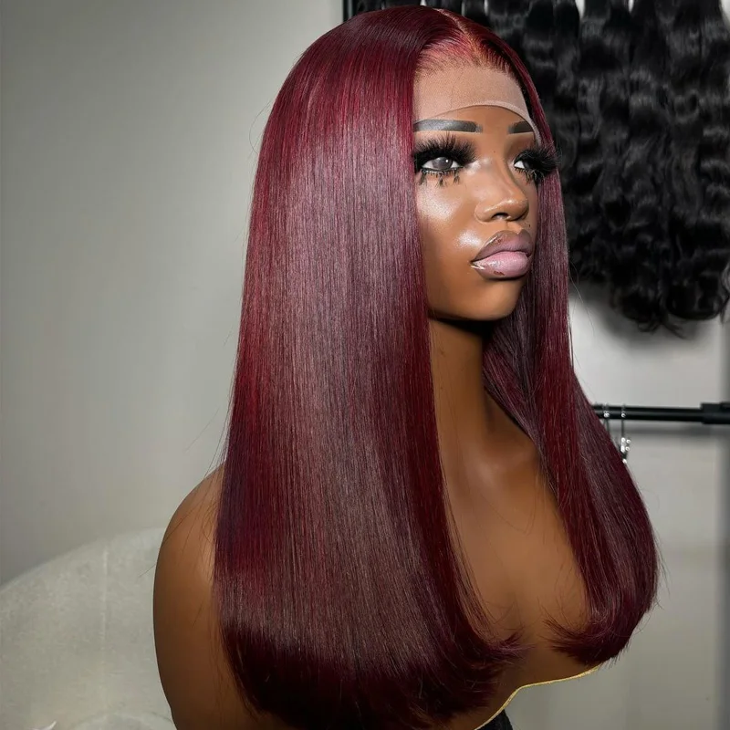 Bone Straight Lace Front Human Hair Wigs Pre Plucked Raw Virgin Hair Glueless Short Bob Wigs for Woman