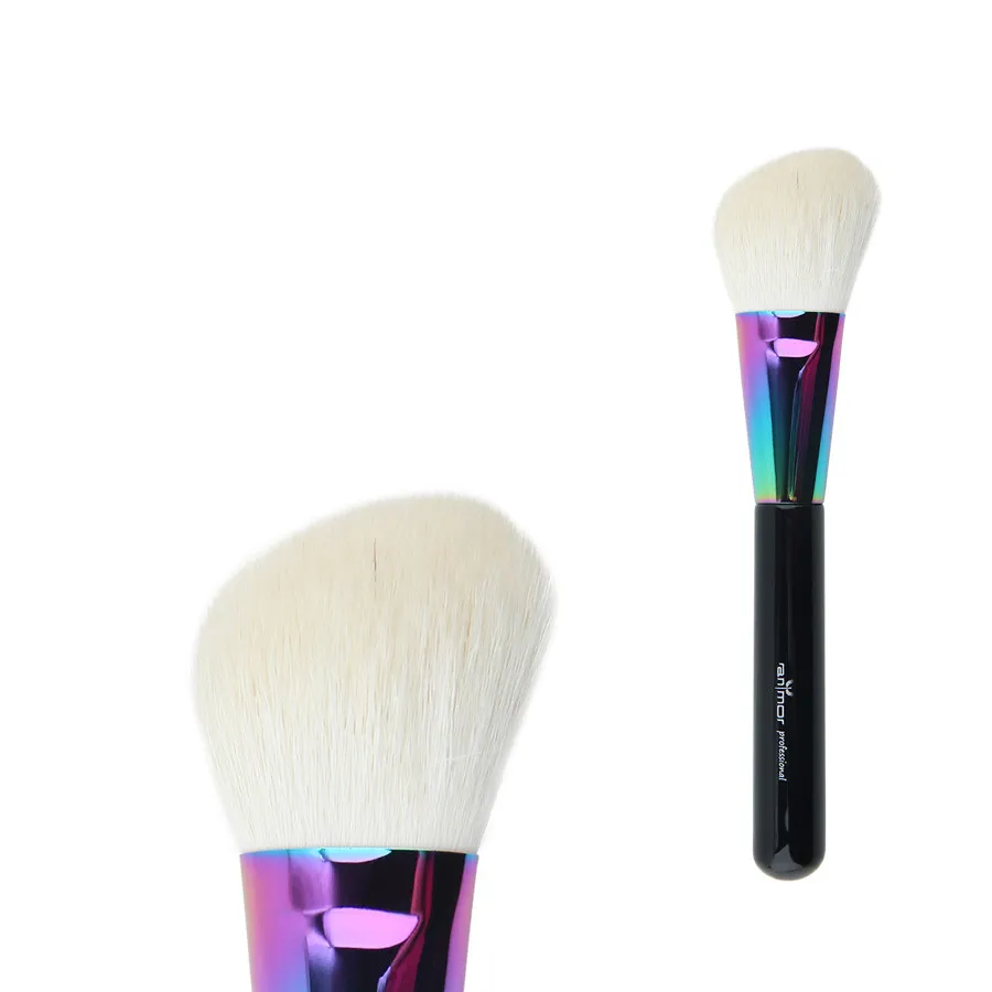 

1Pcs High Quality Wooden Handle Goat Hair Contour Blush Powder Face Makeup Brush, Rainbow