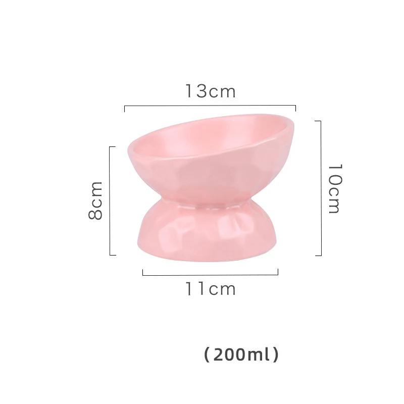 

Protect Neck Vertebra Elevated Ceramic Dog Feeding Bowl 15 Degree Tilted Pet Cat Bowl With Stand Stoneware