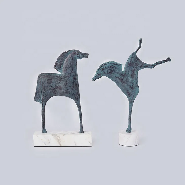 

Modern minimalist custom marble horse bronze statue interior decoration