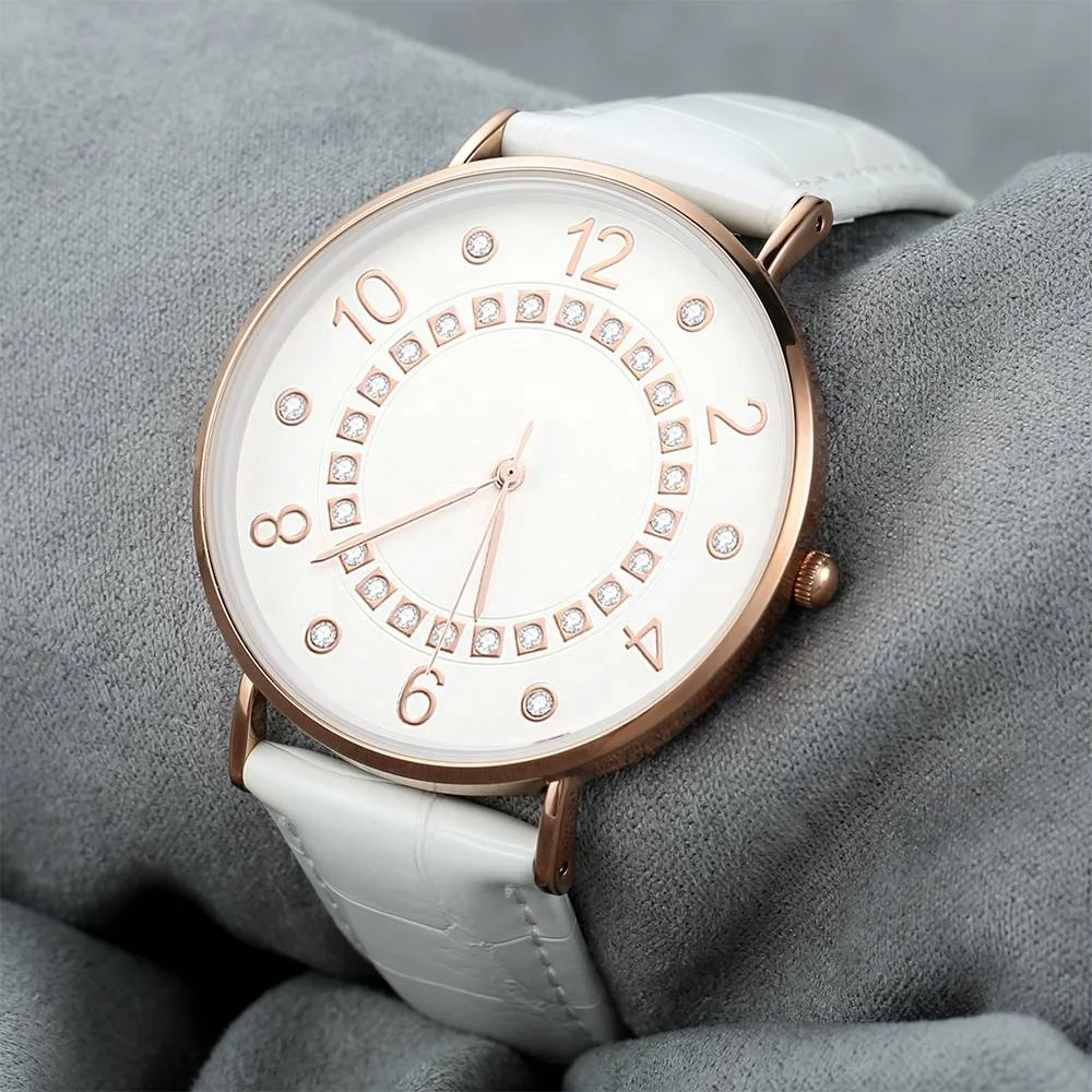 

Fashion White Dial Watch Digital Watches Leather Strap Bracelet Watches For Girls