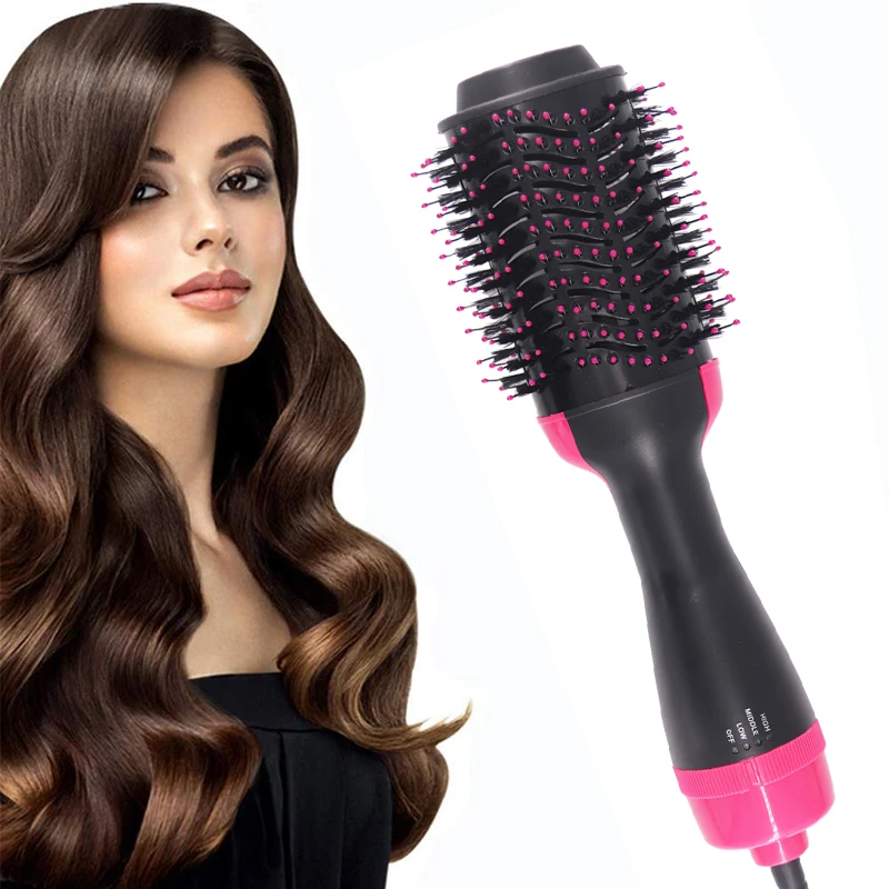 

1000W Hair Dryer Hot Air Brush Styler and Volumizer Hair Straightener Curler Comb Roller One Step Electric Ion Blow Dryer Brush, Shown
