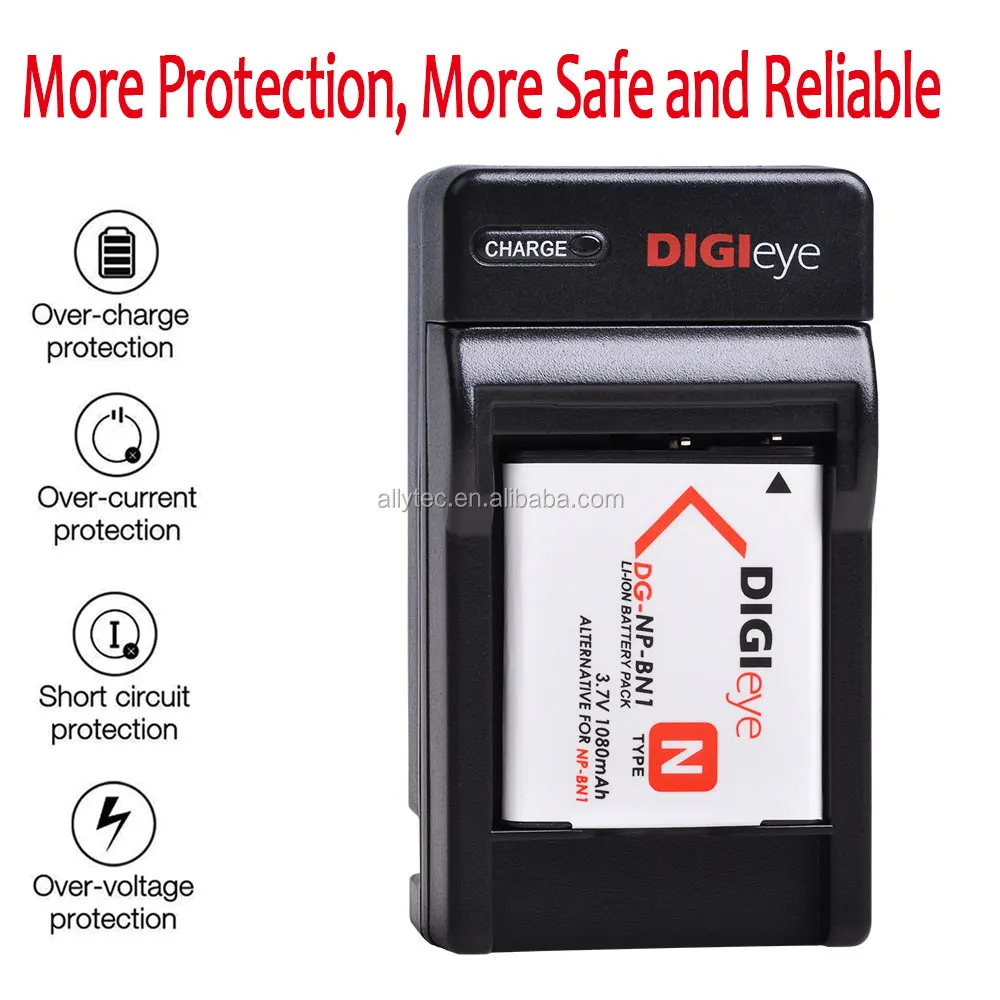Batteria Ricarica Per Fotocamera Sony NP-BN1 - Doppia Confezione Con Caricatore