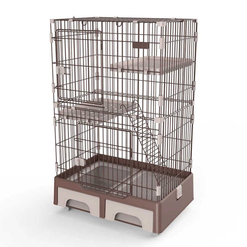 

Stainless Comfortable Cat Home Box Accessories Pet Supplies Cat House With Wheel, Pink/blue/brown/gray
