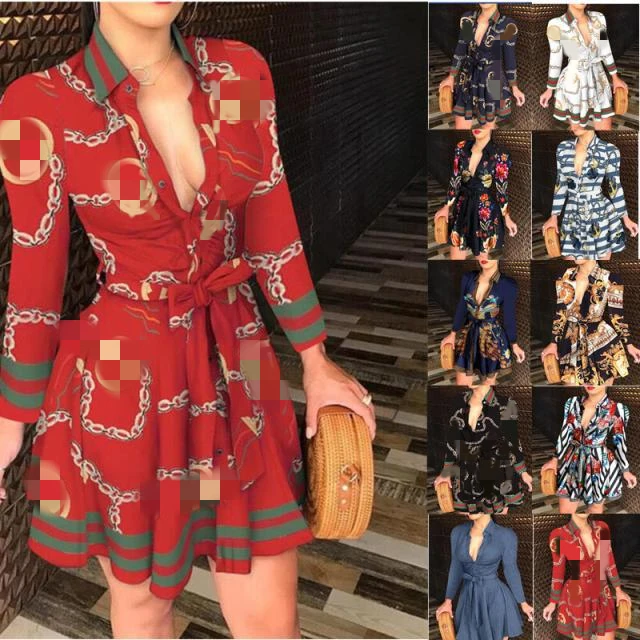 

Poyan Print Long Sleeve Vestido Corto Vestido Knitted Mini Dress Dresses Women Lady Elegant Party Luxurious Dresses Women Casual