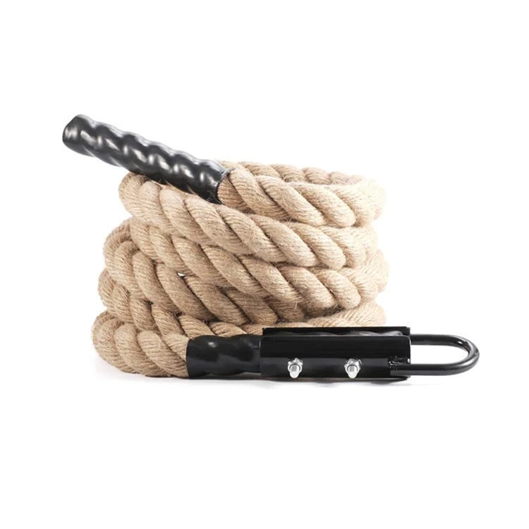 

Custom yellow  13feet gym fitness training hemp climbing Rope