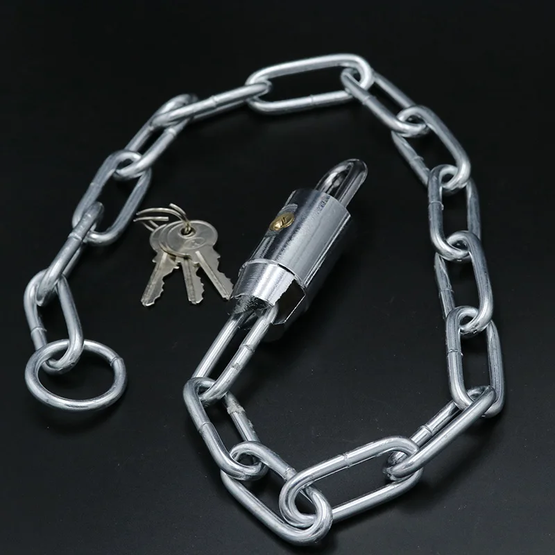 
Outdoor security anti theft steel thin square chain bicycle chain lock zinc coat round head chain lock length 75-98-120-146cm 