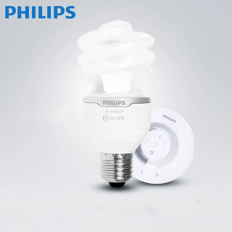 Philips energy-saving lamps free mood II remote control dimmable yellow light table lamp living room bulb 20WE27 authentic