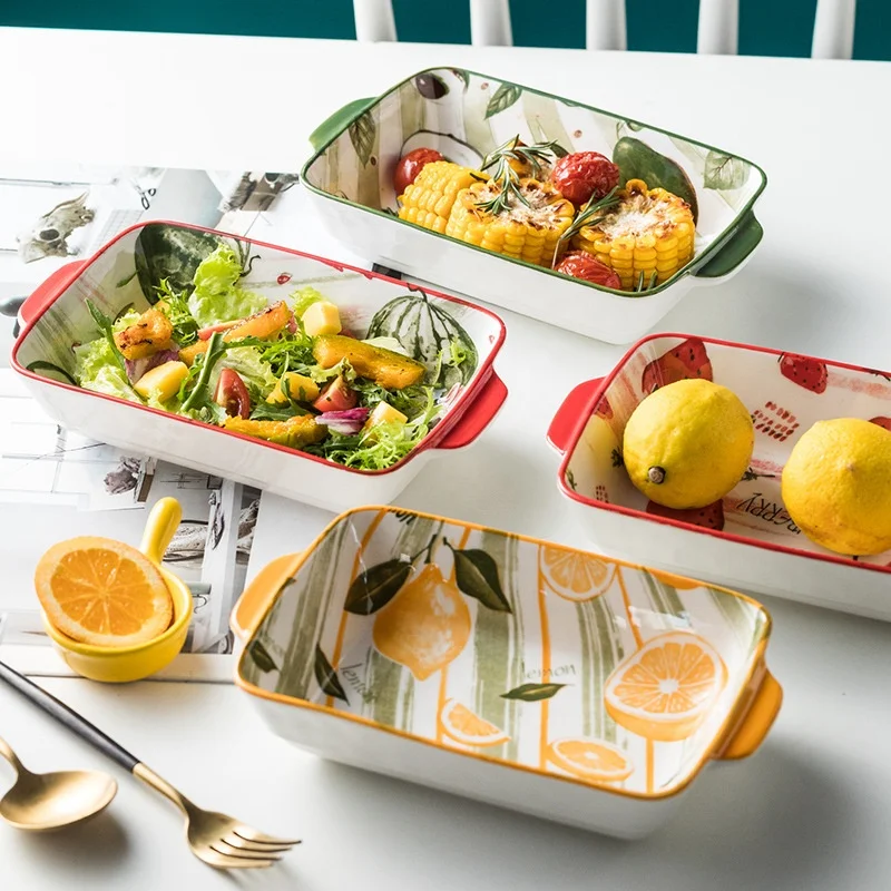 

Wholesale Japanese style tableware machine printed under glaze ceramic plate  baking tray rice vegetable plate, Mix