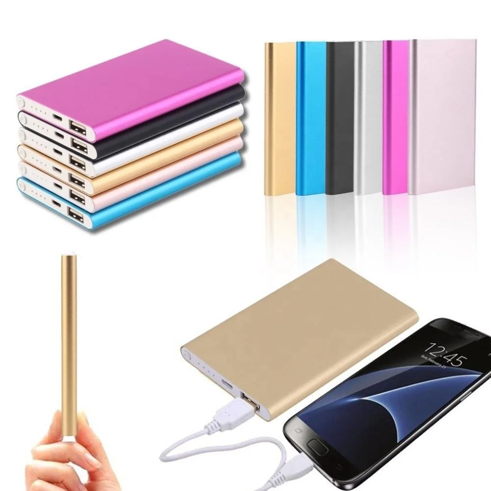 

Hot Product OEM Logo Portable Charger 5000mah powerbank slim Portable External power bank, Silver, black, red, blue etc