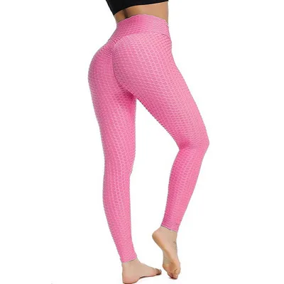 

Jacquard Bubble Outer Wear High-waist Hip-lifting Sports Yoga Pants Autumn Fashion Pants Women Long Sleeve Pencil Pants Skinny, As picture