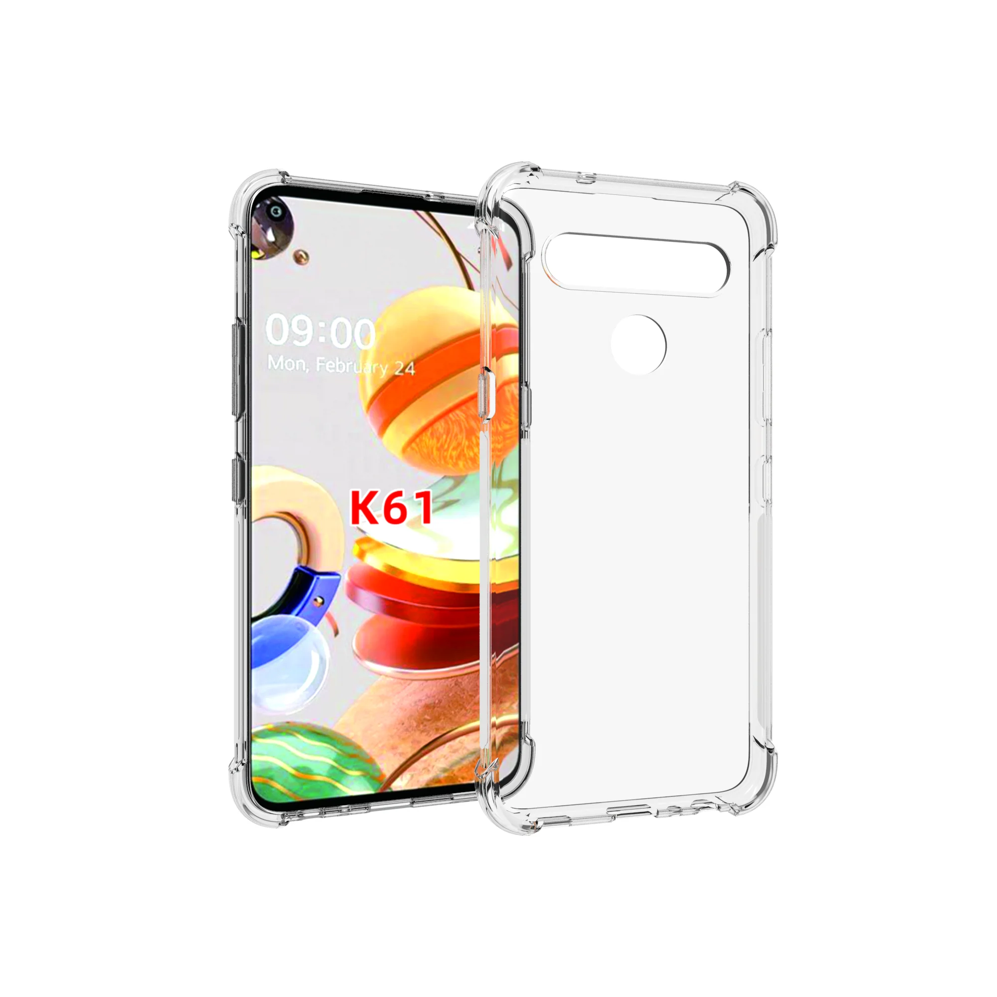 

For lg k41/k51 ,Clear Slim Shockproof Design Soft Flexible TPU phone back case for lg k61, Transparent