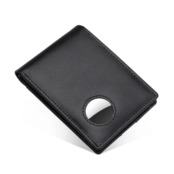 

Genuine Leather Credit Card Holder Wallet Cash Money Business Card RFID Men AirTag Wallet