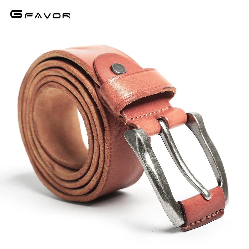 

Top Quality Handmade Vintage Vegetable Tanned Pure Wholesale Man Genuine Leather Belt