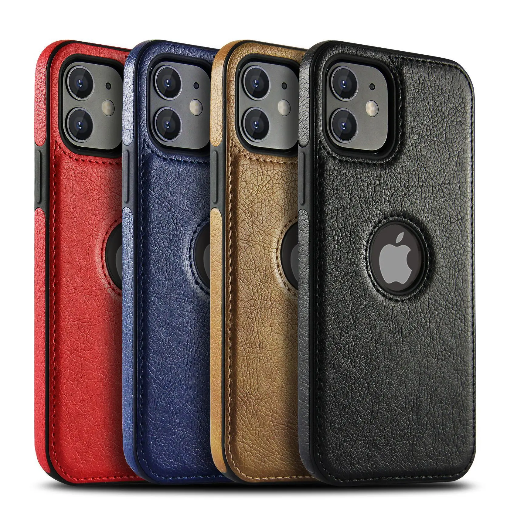 

2021 High Quality PU Leather Phone case for IPhone 12 pro max, Car Line Stitching Soft PU Leather Case For IPhone 12, Multi
