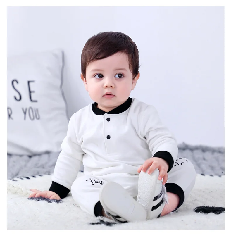 

spring and autumn baby jumpsuit new newborn Infant clothes boy baby one-piece romper, White