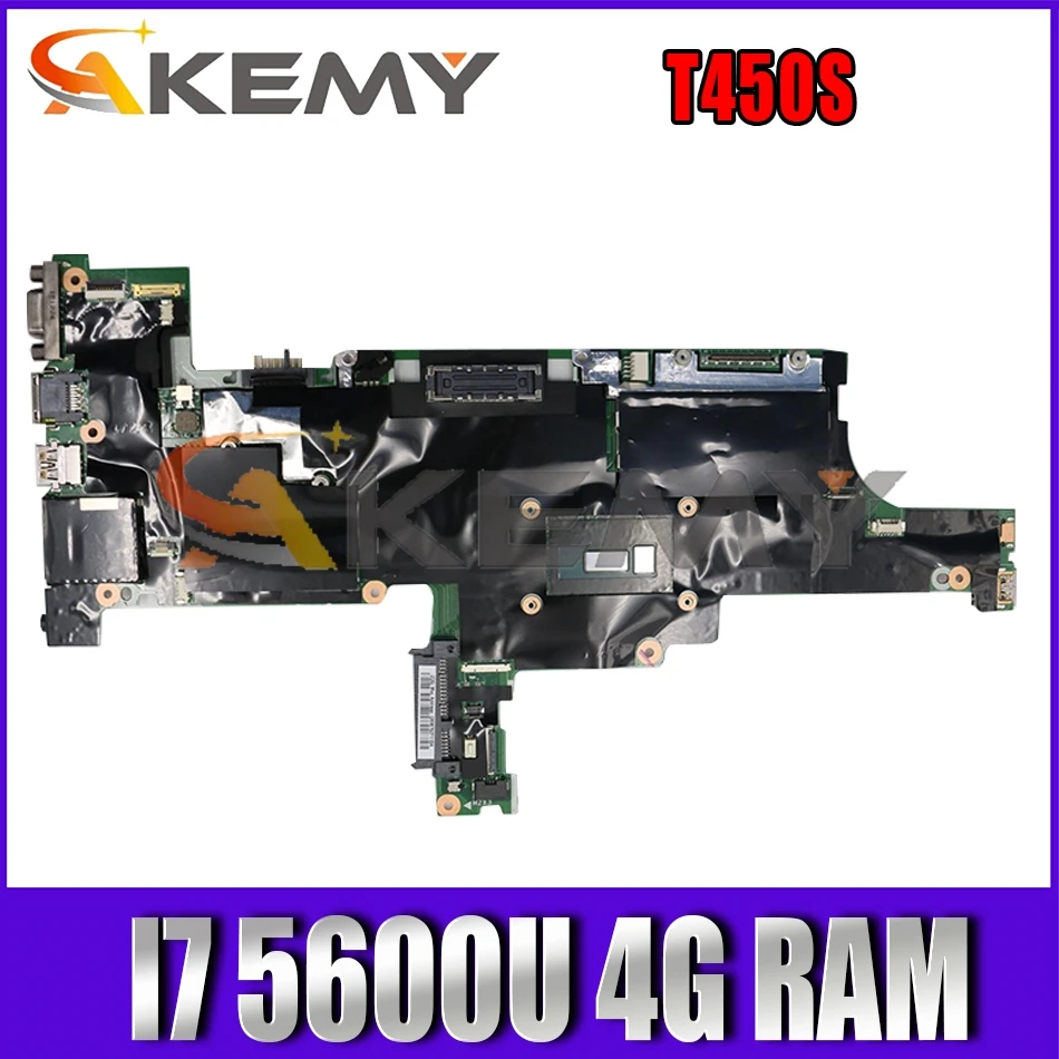

Akemy AIMT1 NM-A301 For Thinkpad T450S Laptop Motherboard CPU I7 5600U 4G RAM 100% Test Work FRU0HT758 00HT756 00HT757