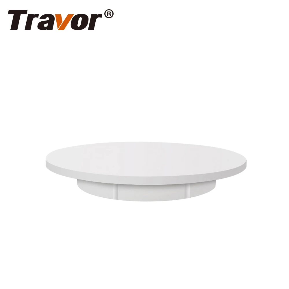 

Travor 42cm portable electric rotating turntable display stand motorized photography tools display turntable with remote control, White/black