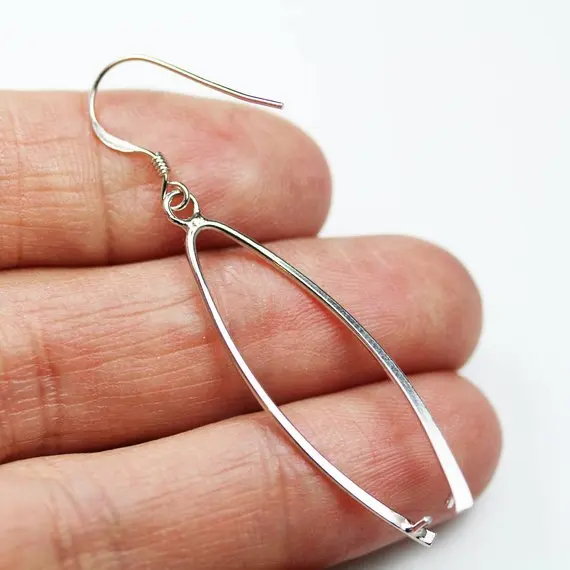 

SSE99 Earring Blank without Pearl Earwire Findings Fishhook with Pinch Bail 925 Sterling Silver