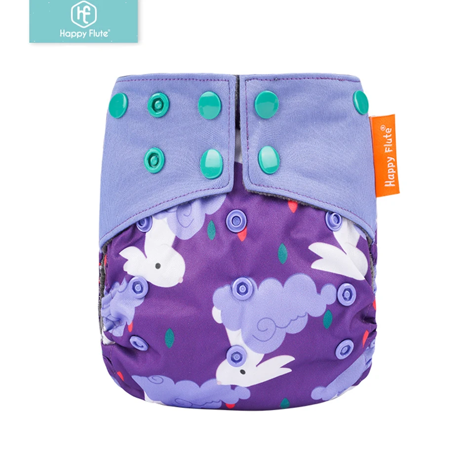 

Happyflute Reusable Bamboo Charcoal night washable AIO cloth diaper, Customized color
