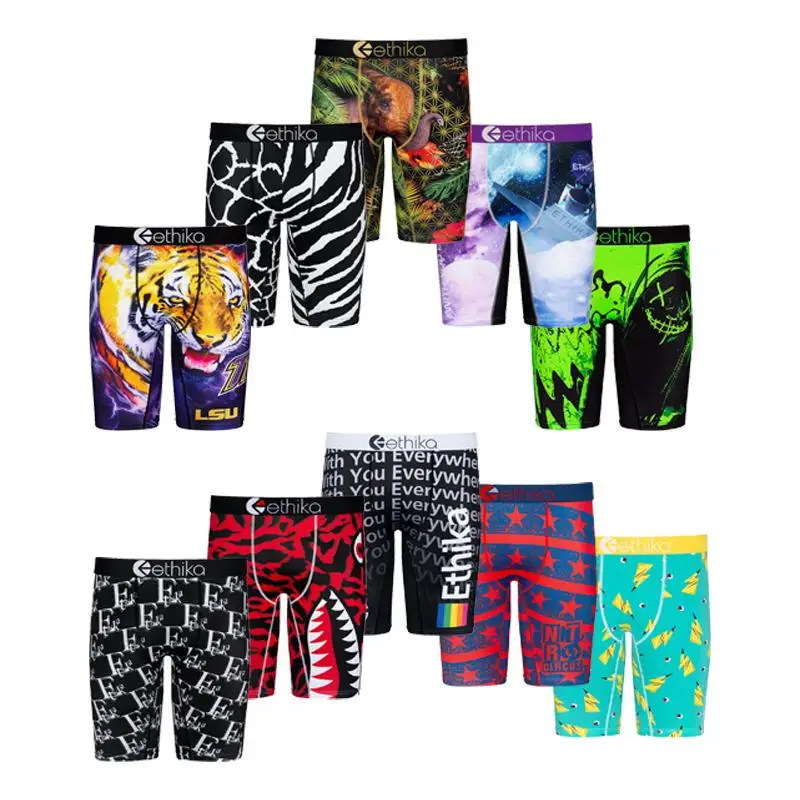 

2021 OEM Ethika YUNTI Wholesale Vendor Underwear Boxers Briefs Men Plus Size Ethika Breathable Shorts, Picture's shown