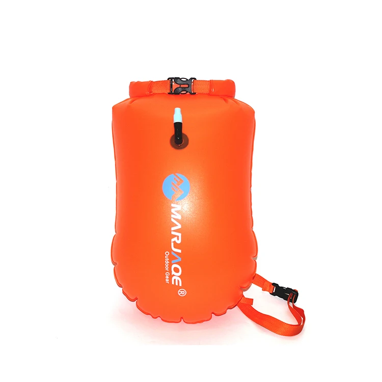 

Open Water Inflatable Swim Buoy Dry Bag with Strap, Orange, yellow, red