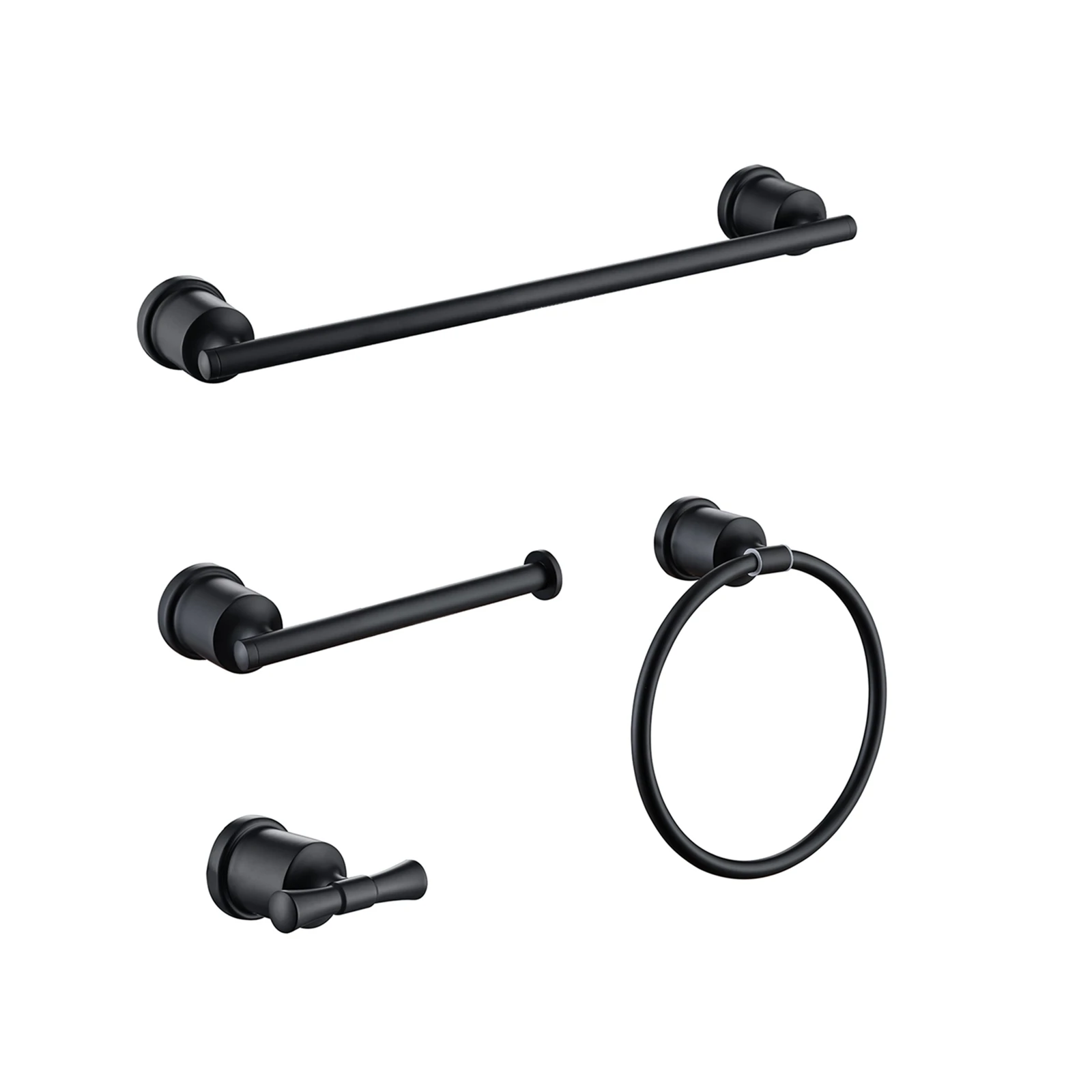 

Bathroom Accessories 304 Stainless Steel Bath Towel Rack Bathroom Hardware Set Hand Towel Holder Matt Black Circle Ring