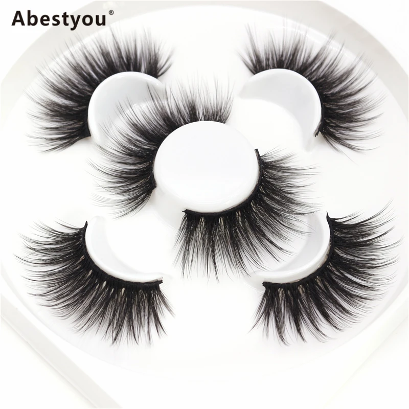 

Abestyou 25mm Length 3D Mink Lashes Thick HandMade Full Strip Lashes Cruelty Free Luxury Makeup Dramatic Lashes