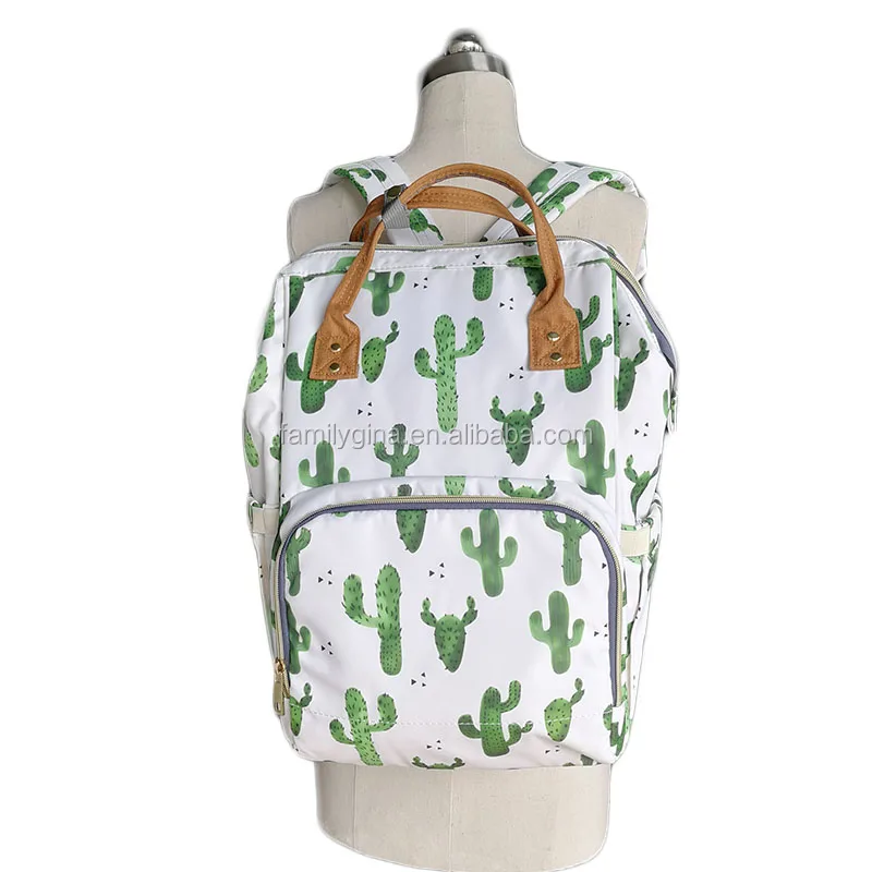 

Personalized Multi-function Women Mommy Bag Cow Print Serape Leopard Cactus Print Diaper Backpack, As pics show