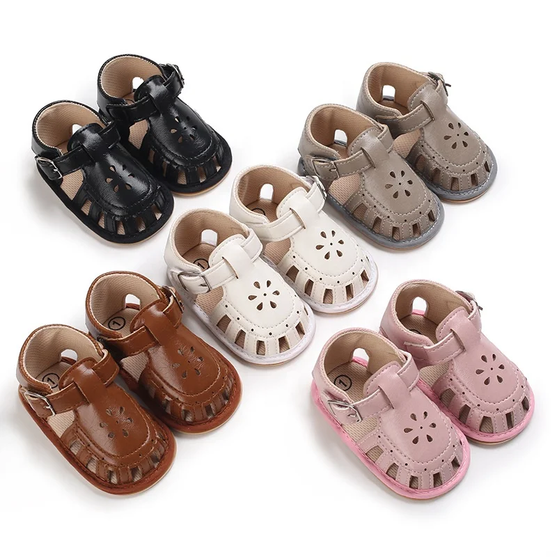 

2022 Summer Roman style boutique infant baby sandals for boys girls PU leather shoes and sandals custom kids shoes, :black/brown/grey/white/pink