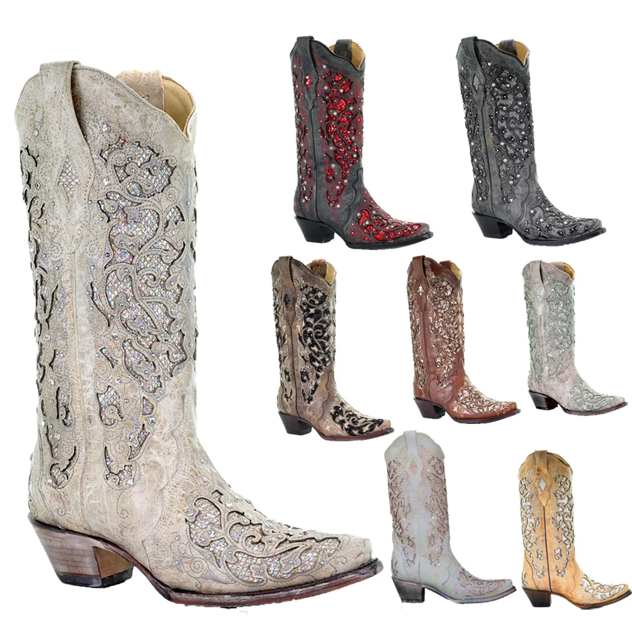 

2021 fashion trendy lace up women's woman retro cowboy cowgirl Western winter boots for ladies