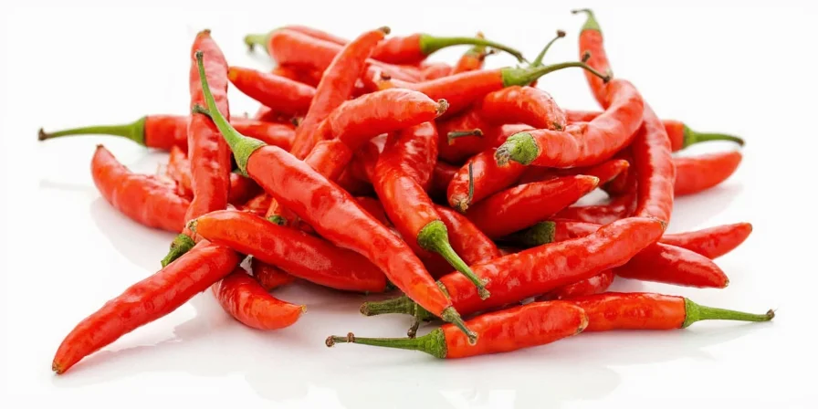 Ripe Serrano Peppers in Various Colors