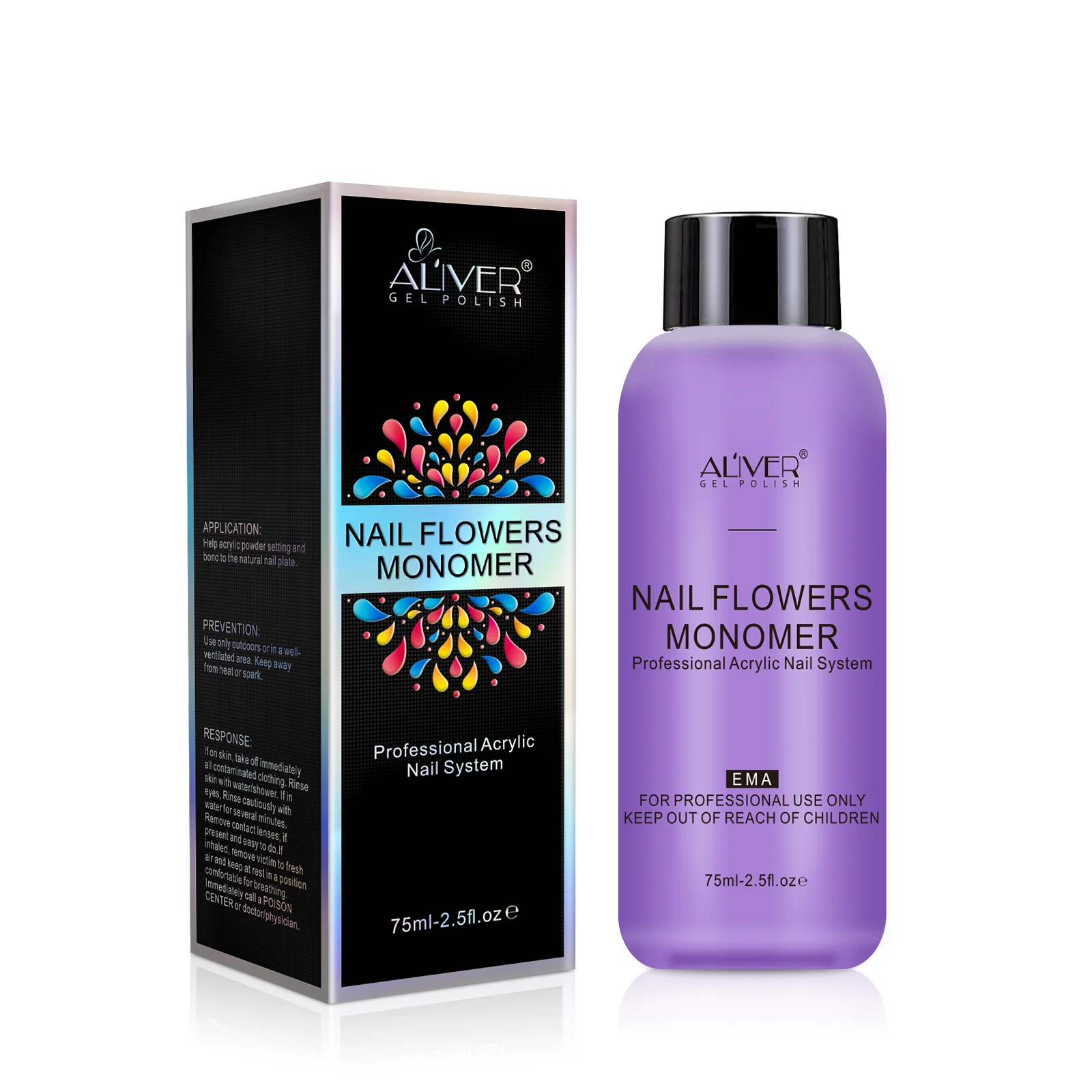 

OEM 75ml EMA Nail Flowers Liquid Monomer Professional Acrylic Nail System For Nail Art