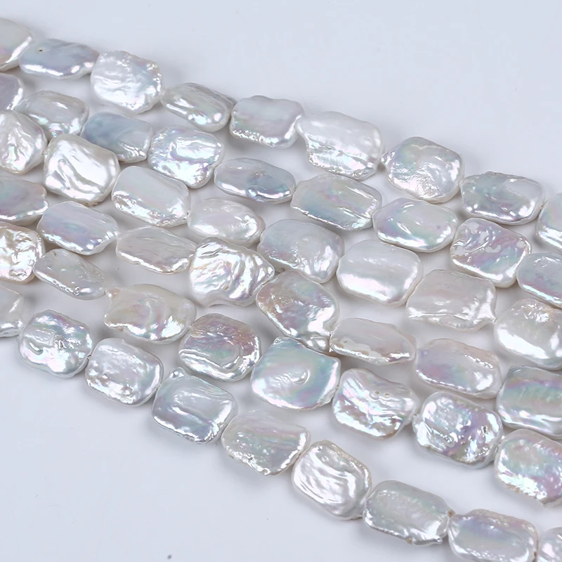 

Natural White Rectangle Shape Baroque irregular pearl freshwater loose beads