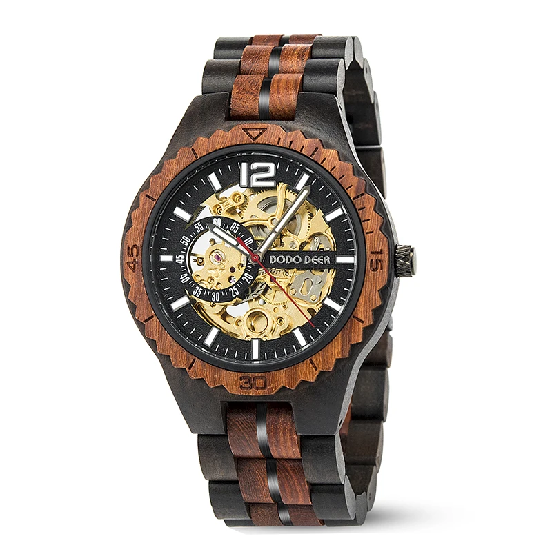 

DODO DEER Best-selling Automatic Self-Wind Mechanical Watches for Men Waterproof Wristwatch Male Wood Accept Customize
