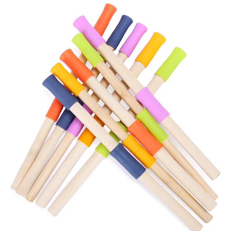 

BPA Free Eco Friendly Silicone Bamboo Straw Extra Long Reusable Bamboo Drinking Straws with Silicone Tips