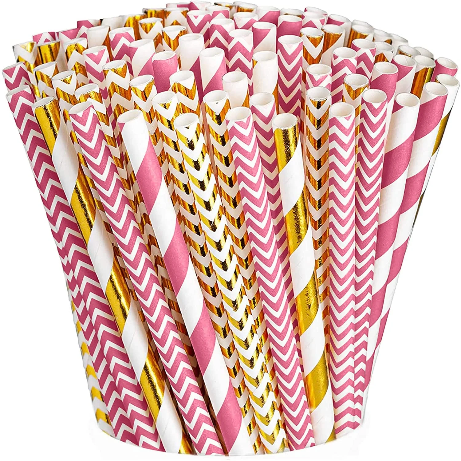 

Bit Bear Plaided Christmas Colored Christmassy Chevron Paper Straws, Assorted