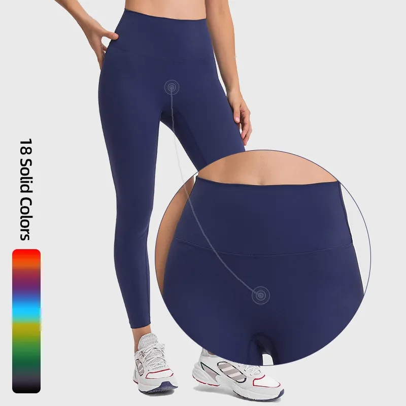 

Nylon Spandex Lulu Design High Waist Lemon Color Women Sports Leggings Fitness Yoga Pants Custom Logo Wholesale